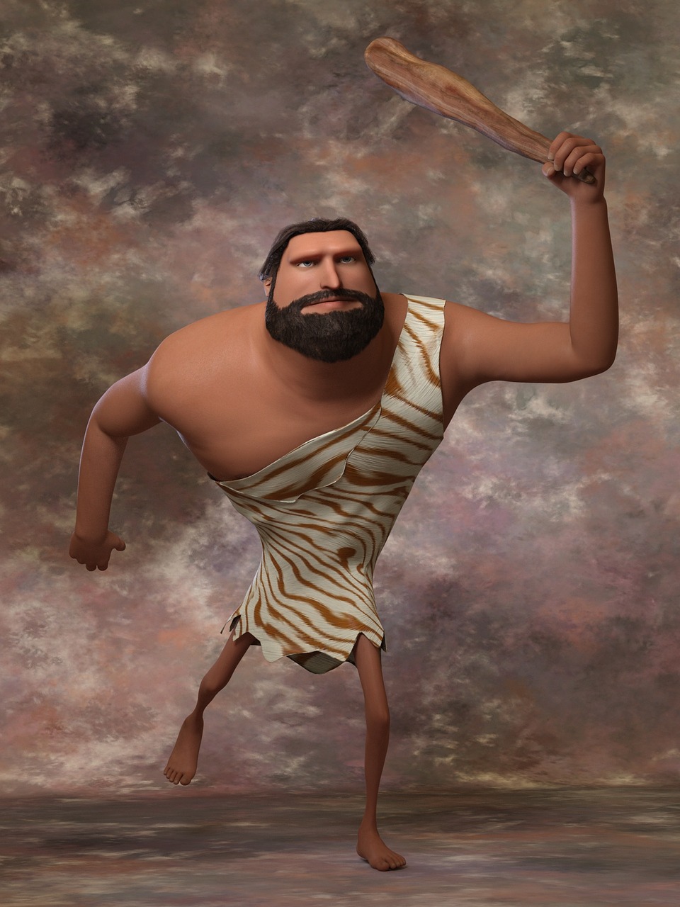 A caveman with a club A caveman with a club